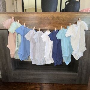 12 Carter's Soft White Baby Onesie